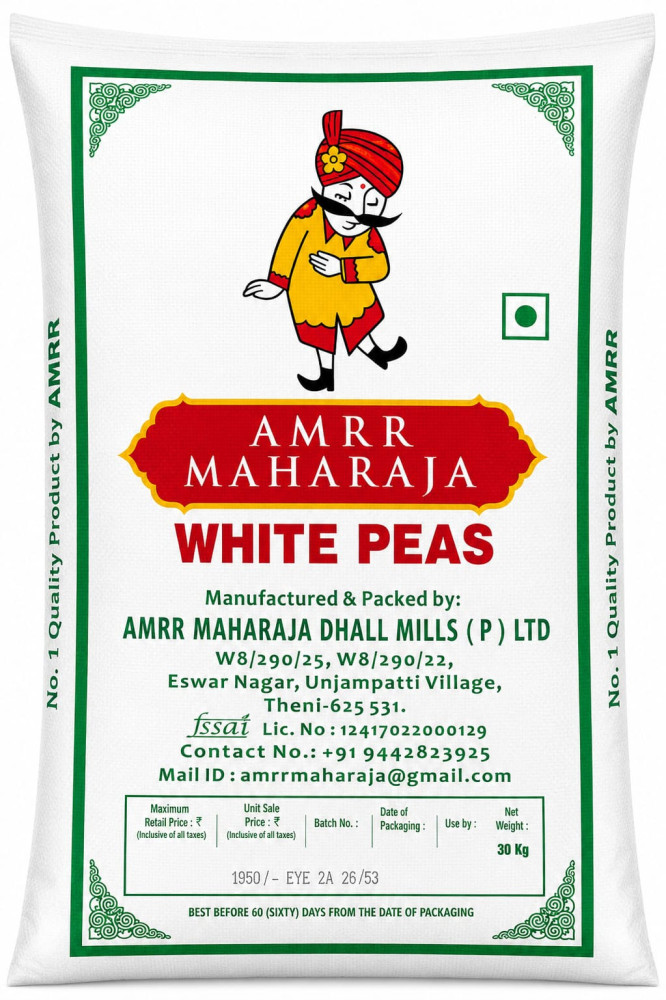 Maharaja Brand White Peas 30Kg
