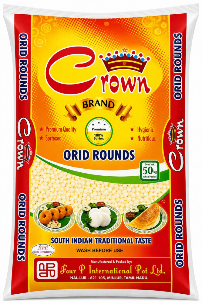 Crown Brand Premium Bold Urad Gola 50Kg